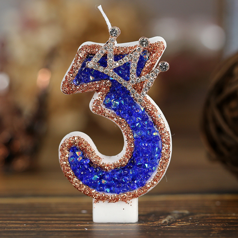 Candle Supplies Luxury - Candele con numeri di compleanno blu