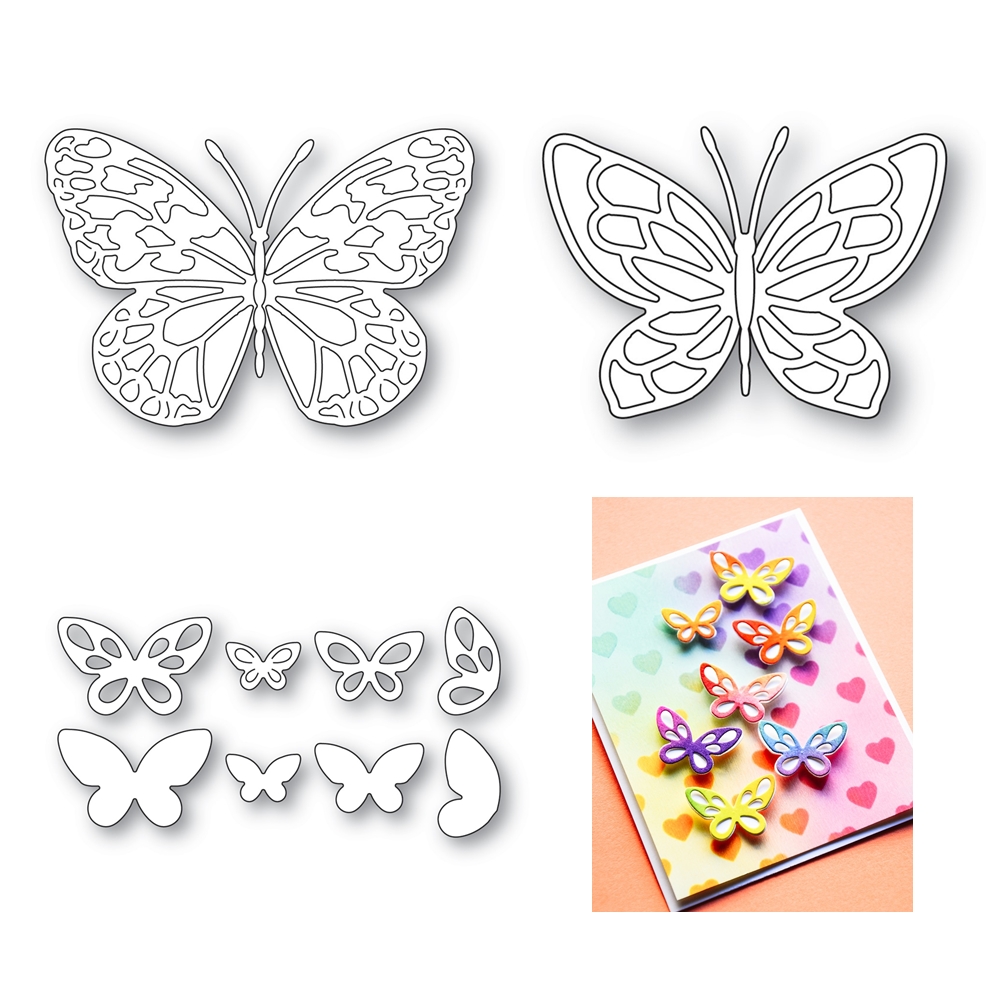 Candle Glass Supplies - Fustelle in metallo con farfalla in